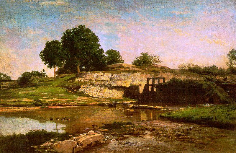 Charles Francois Daubigny The Flood Gate at Optevoz oil painting picture